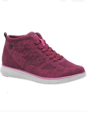 Propet High Top Sneakers Lace Up Berry Jacquard Knit Upper Size 7 D Wide Width